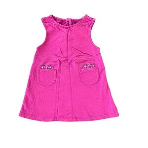🌵Vintage Gymboree Maroon Pink Floral Embroidered Pocketed Dress M (3-4Y)🌵